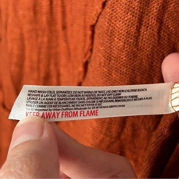 Intimately Free People Orange Solid All Day Wear Blouse size Medium - Picture 10 of 12